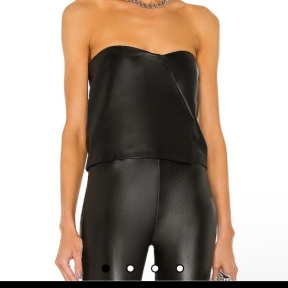 Nwt Rta Jemila Bustier Top 100% Lambskin Leather Size 0 Edgy Structured Biker